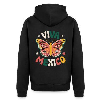 Mexico Mexico Mexican Spanish - Unisex Premium Organic Zip Hoodie - black - Back - Nico (187cm)