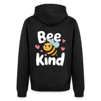 Honigbiene Imker Bienen Biene - Unisex Premium Bio Zip Hoodie - Schwarz - Hinten - Nico (187cm)