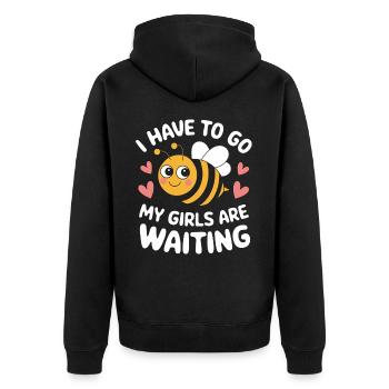 Honigbiene Imker Bienen Biene - Unisex Premium Bio Zip Hoodie - Schwarz - Hinten - Nico (187cm)