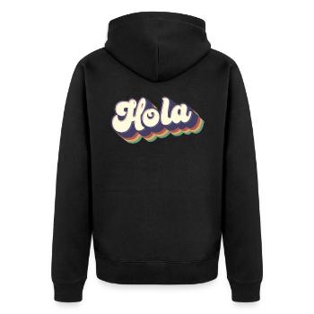 Hola Espagnol Bonjour Hawaii Hawaiian Pride Mexicain - Veste à capuche bio Premium Unisexe - noir - Dos - Nico (187cm)