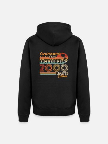 Millésime d’octobre 2000 - Octobre 2000 - Veste à capuche bio Premium Unisexe - noir