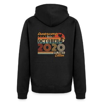 Millésime d’octobre 2020 - Octobre 2020 - Veste à capuche bio Premium Unisexe - noir - Dos - Nico (187cm)