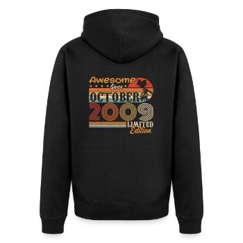 Millésime d’octobre 2009 - Octobre 2009 - Veste à capuche bio Premium Unisexe - noir - Dos - Nico (187cm)