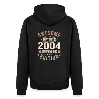 July 2004 Birthday July 2004 Birthday Gift - Unisex Premium Organic Zip Hoodie - black - Back - Nico (187cm)