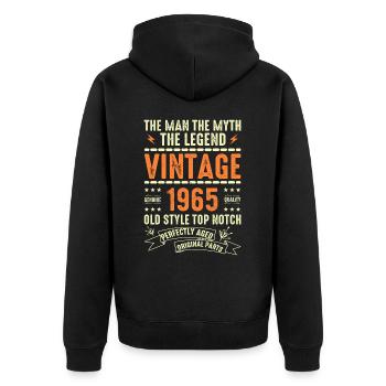 Cadeau Anniversaire 1965 Vintage 1965 Millésime 1965 - Veste à capuche bio Premium Unisexe - noir - Dos - Nico (187cm)
