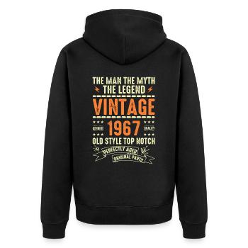 1967 Cadeau Anniversaire Vintage 1967 Millésime 1967 - Veste à capuche bio Premium Unisexe - noir - Dos - Nico (187cm)