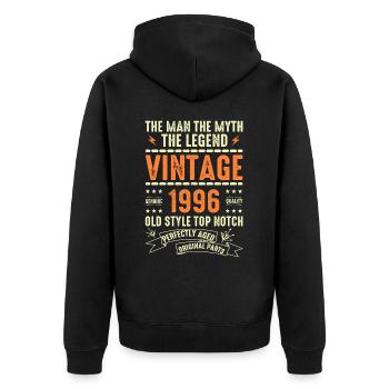 1996 Cadeau Anniversaire Millésime 1996 Millésime 1996 - Veste à capuche bio Premium Unisexe - noir - Dos - Nico (187cm)