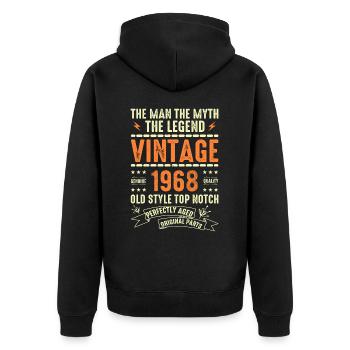 1968 Cadeau Anniversaire Vintage 1968 Cru 1968 - Veste à capuche bio Premium Unisexe - noir - Dos - Nico (187cm)