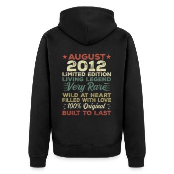 Août 2012 - Idée cadeau pour Août 2012 - 2012 - Veste à capuche bio Premium Unisexe - noir - Dos - Nico (187cm)