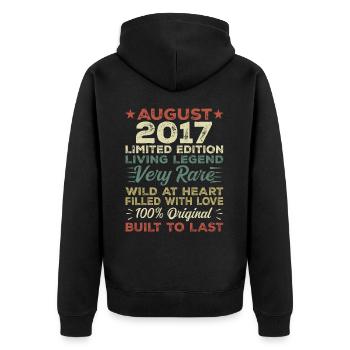 Août 2017 - Idée cadeau pour Août 2017 - 2017 - Veste à capuche bio Premium Unisexe - noir - Dos - Nico (187cm)
