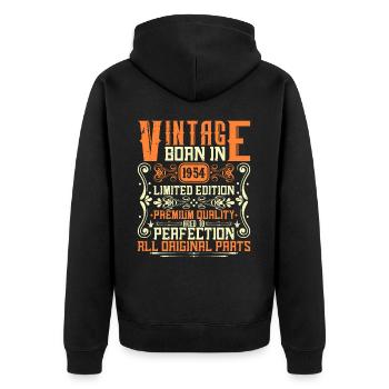 1954 Born in 1954 - Built in 1954 Birthday in 1954 - Unisex Premium Organic Zip Hoodie - black - Back - Nico (187cm)