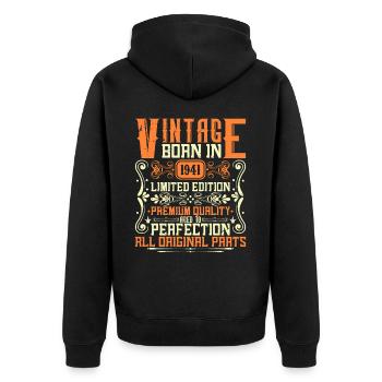 1941 Born in 1941 - Built in 1941 Birthday in 1941 - Unisex Premium Organic Zip Hoodie - black - Back - Nico (187cm)