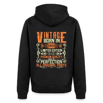 2003 Born 2003 - Year of manufacture 2003 Birthday 2003 - Unisex Premium Organic Zip Hoodie - black - Back - Nico (187cm)