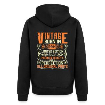 2004 Born 2004 - Year 2004 Birthday 2004 - Unisex Premium Organic Zip Hoodie - black - Back - Nico (187cm)