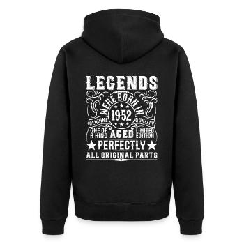 Legendary Since 1952 Birthday 1952 Born 1952 - Unisex Premium Organic Zip Hoodie - black - Back - Nico (187cm)