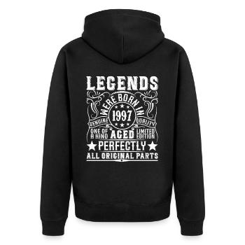 Légendaire Depuis 1997 Anniversaire 1997 Millésime 1997 - Veste à capuche bio Premium Unisexe - noir - Dos - Nico (187cm)