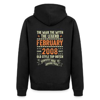 Février 2008 - Février 2008 Anniversaire Février 2008 - Veste à capuche bio Premium Unisexe - noir - Dos - Nico (187cm)
