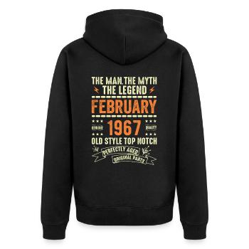 Februar 1967 - Februar 1967 Jahrestag Februar 1967 - Unisex Premium Bio Zip Hoodie - Schwarz - Hinten - Nico (187cm)