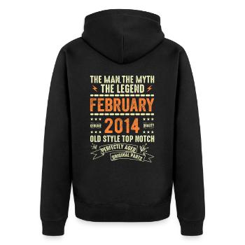 Février 2014 - Février 2014 Anniversaire Février 2014 - Veste à capuche bio Premium Unisexe - noir - Dos - Nico (187cm)