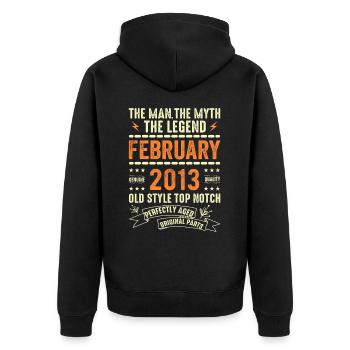 February 2013 - February 2013 Anniversary February 2013 - Unisex Premium Organic Zip Hoodie - black - Back - Nico (187cm)