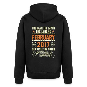 Février 2017 - Février 2017 Anniversaire Février 2017 - Veste à capuche bio Premium Unisexe - noir - Dos - Nico (187cm)