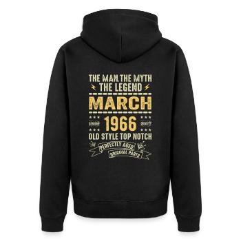 Mars 1966 Jubilé 1966 - Légendes Mars 1966 - Veste à capuche bio Premium Unisexe - noir - Dos - Nico (187cm)