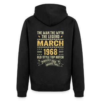 Mars 1968 Jubilé 1968 - Légendes Mars 1968 - Veste à capuche bio Premium Unisexe - noir - Dos - Nico (187cm)