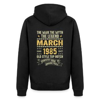 March 1985 Jubilee 1985 - Legends March 1985 - Unisex Premium Organic Zip Hoodie - black - Back - Nico (187cm)
