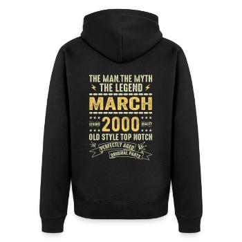 March 2000 Jubilee 2000 - Legends March 2000 - Unisex Premium Organic Zip Hoodie - black - Back - Nico (187cm)