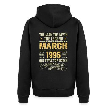 Mars 1996 Jubilé 1996 - Légendes Mars 1996 - Veste à capuche bio Premium Unisexe - noir - Dos - Nico (187cm)
