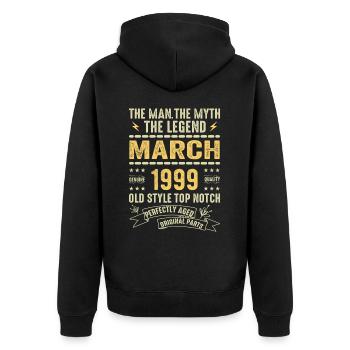 March 1999 Jubilee 1999 - Legends March 1999 - Unisex Premium Organic Zip Hoodie - black - Back - Nico (187cm)