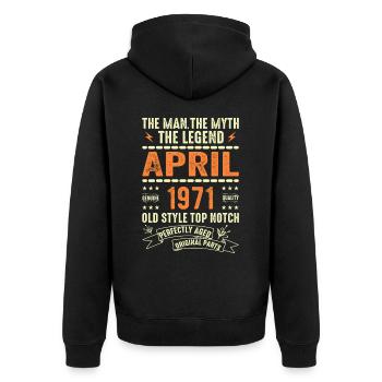 AVRIL 1971, AVRIL 1971 - Veste à capuche bio Premium Unisexe - noir - Dos - Nico (187cm)