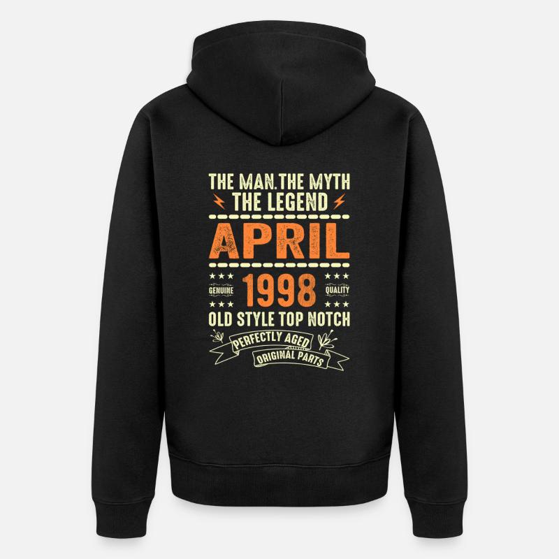 Avril 1998, AVRIL 1998 - Veste à capuche bio Premium Unisexe - noir