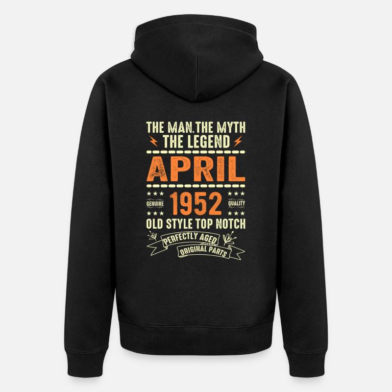 AVRIL 1952, AVRIL 1952 - Veste à capuche bio Premium Unisexe - noir