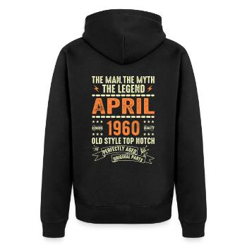 AVRIL 1960, AVRIL 1960 - Veste à capuche bio Premium Unisexe - noir - Dos - Nico (187cm)
