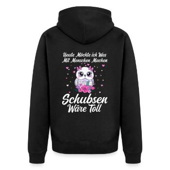 Today I want to do something with people pushing- - Unisex Premium Organic Zip Hoodie - black - Back - Nico (187cm)