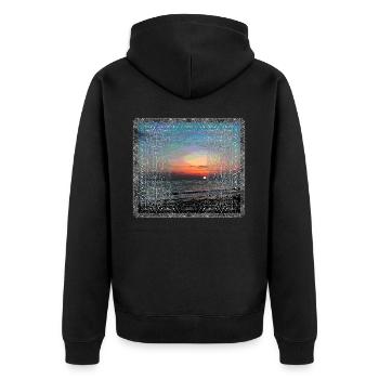 Meer - Unisex Premium Bio Zip Hoodie - Schwarz - Hinten - Nico (187cm)