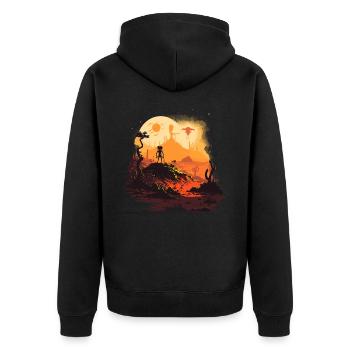 extraterrestre sombre - Veste à capuche bio Premium Unisexe - noir - Dos - Nico (187cm)