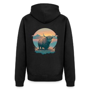 Yak sauvage - Veste à capuche bio Premium Unisexe - noir - Dos - Nico (187cm)