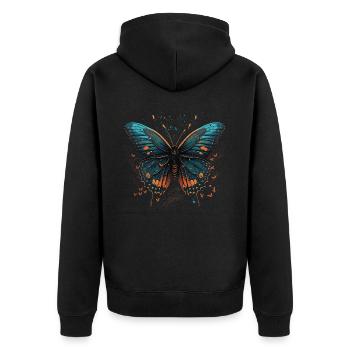 Butterfly Colors - Unisex Premium Organic Zip Hoodie - black - Back - Nico (187cm)