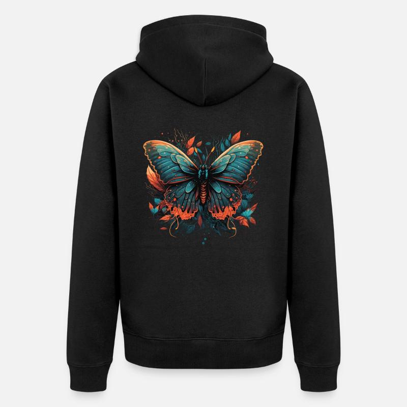 Papillon vivace - Veste à capuche bio Premium Unisexe - noir