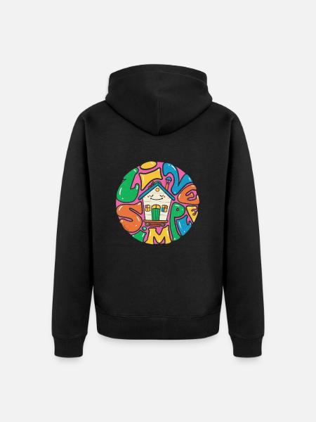 live simple tiny house - Unisex Premium Organic Zip Hoodie - black