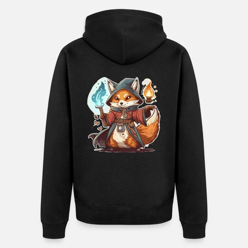 Renard magique - Veste à capuche bio Premium Unisexe - noir
