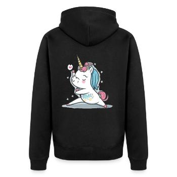 Mystical Meditation - Unisex Premium Organic Zip Hoodie - black - Back - Nico (187cm)