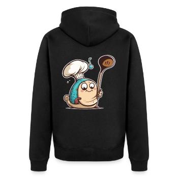 Délice d’escargots - Veste à capuche bio Premium Unisexe - noir - Dos - Nico (187cm)