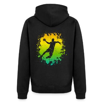 Handball Player Handball Boys Children Handball Player - Unisex Premium Organic Zip Hoodie - black - Back - Nico (187cm)