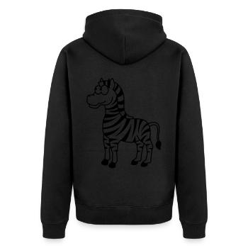 Zebra Comic Animal - Unisex Premium Organic Zip Hoodie - black - Back - Nico (187cm)