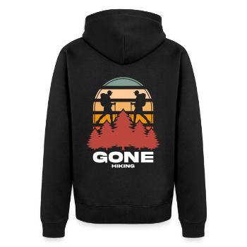 Hiking Mountaineering Mountains Forests Nature - Unisex Premium Organic Zip Hoodie - black - Back - Nico (187cm)