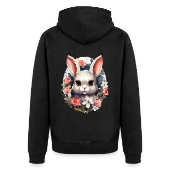 Lièvre - Veste à capuche bio Premium Unisexe - noir - Dos - Nico (187cm)