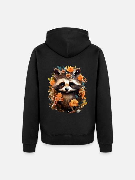 Raton laveur - Veste à capuche bio Premium Unisexe - noir